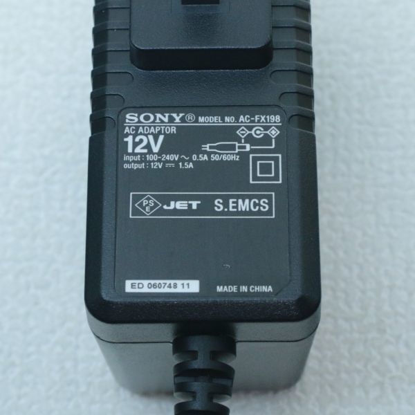 011c 送料無料 SONY ソニー 純正 ACアダプター 電源アダプタ 充電器 AC-FX198 12V 1.5A BDP-SX910用 ポータブルブルーレイプレーヤー_画像2