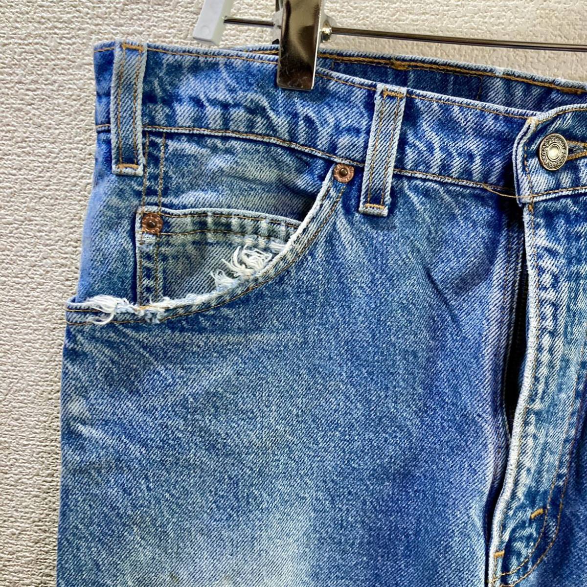 【made in USA】希少なショートレングス！Levi's リーバイス 505 ヒゲ 色落ち良 W34L30(実寸W34L30) 1995年 米国製 USA製 501 デニムパンツ_画像4