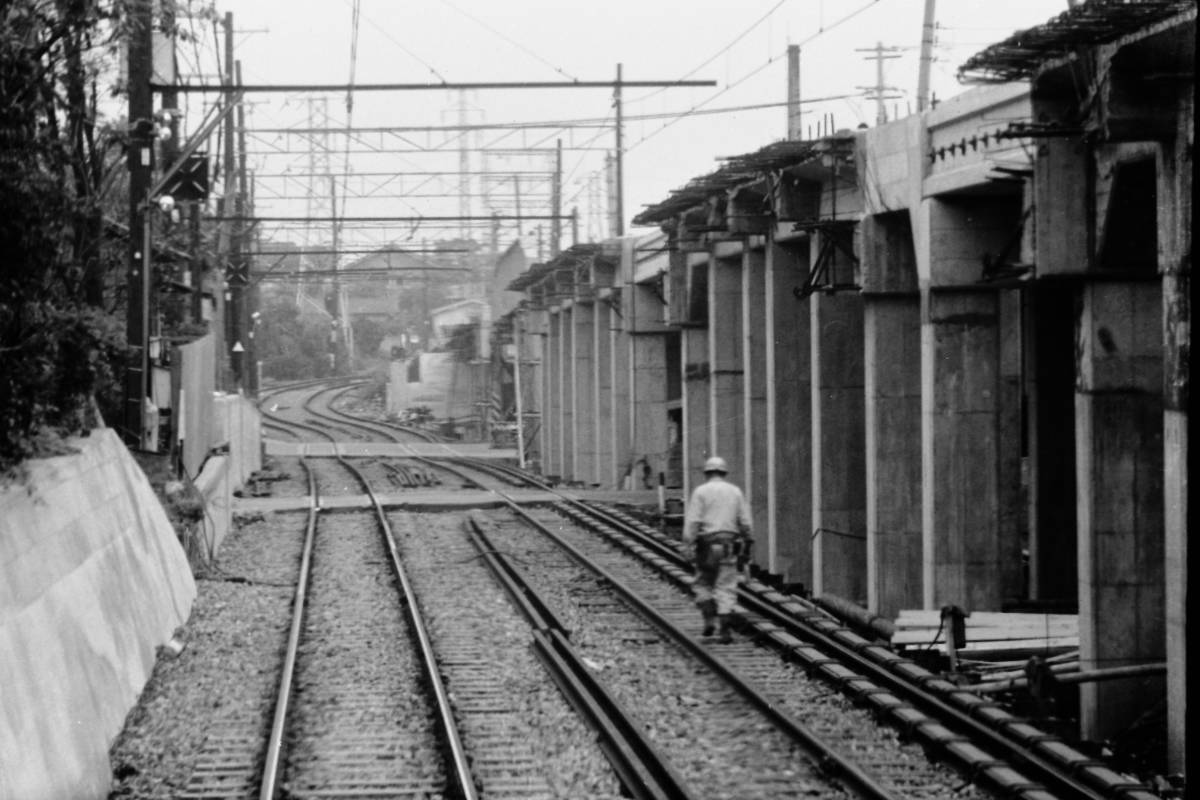 (B23)279 写真 古写真 鉄道 鉄道写真 東急 東急電鉄 大井町線 昭和38年頃 フィルム 変形 白黒 ネガ まとめて 6コマ _画像9