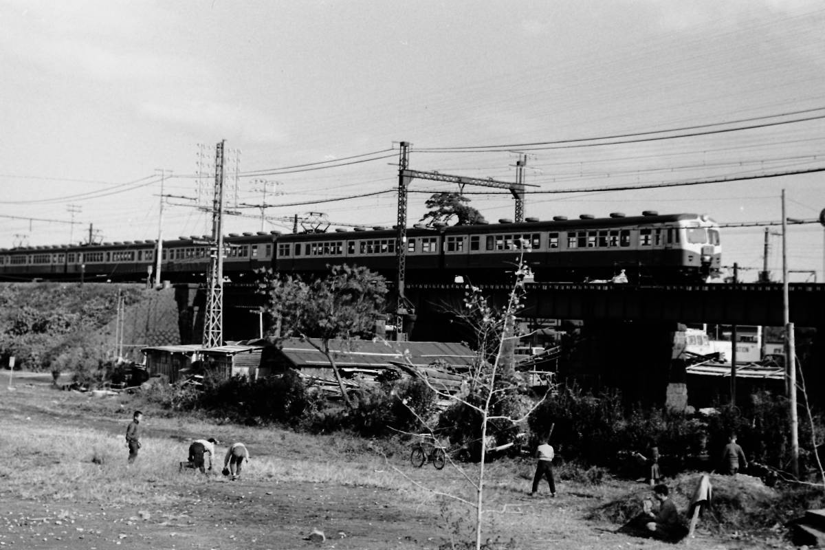 (B23)393 写真 古写真 鉄道 鉄道写真 東海道新幹線 工事 他 昭和37年頃 フィルム 変形 白黒 ネガ まとめて 6コマ _画像8