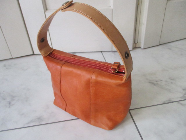 ◆土屋鞄　オレンジ　レザーミニバック　美品◆_画像2