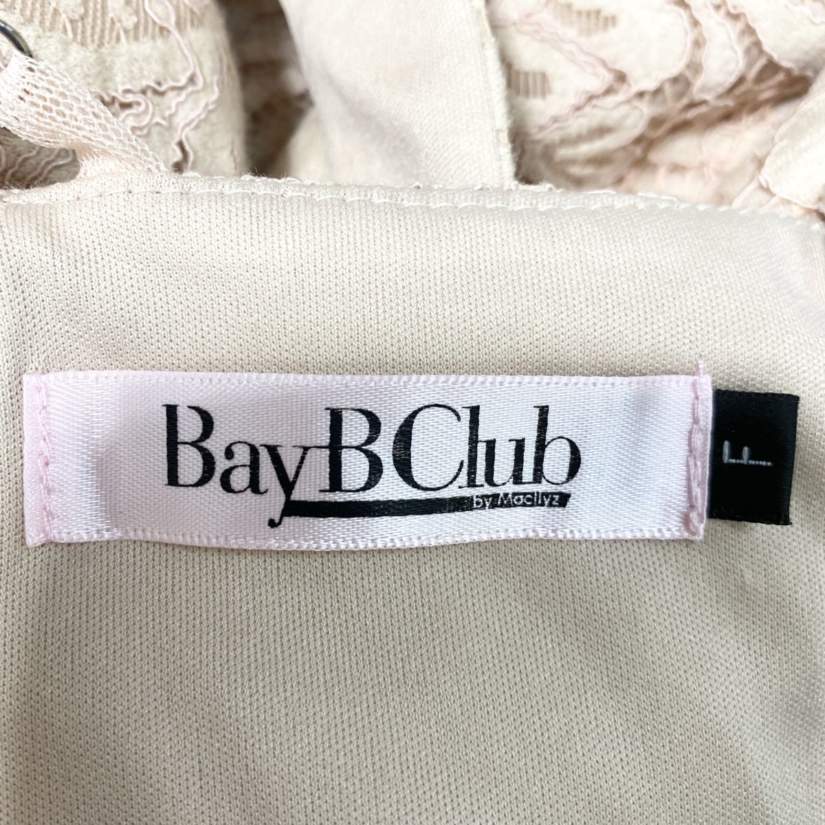 1円 ドレス Bay-BClub ロングドレス F ベージュピンク カラードレス キャバドレ 発表会 イベント　中古９５３５_画像9