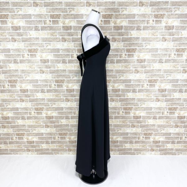 1円 ドレス Dress Black ロングドレス 9 黒 カラードレス キャバドレ 発表会 イベント　中古９７６６_画像3