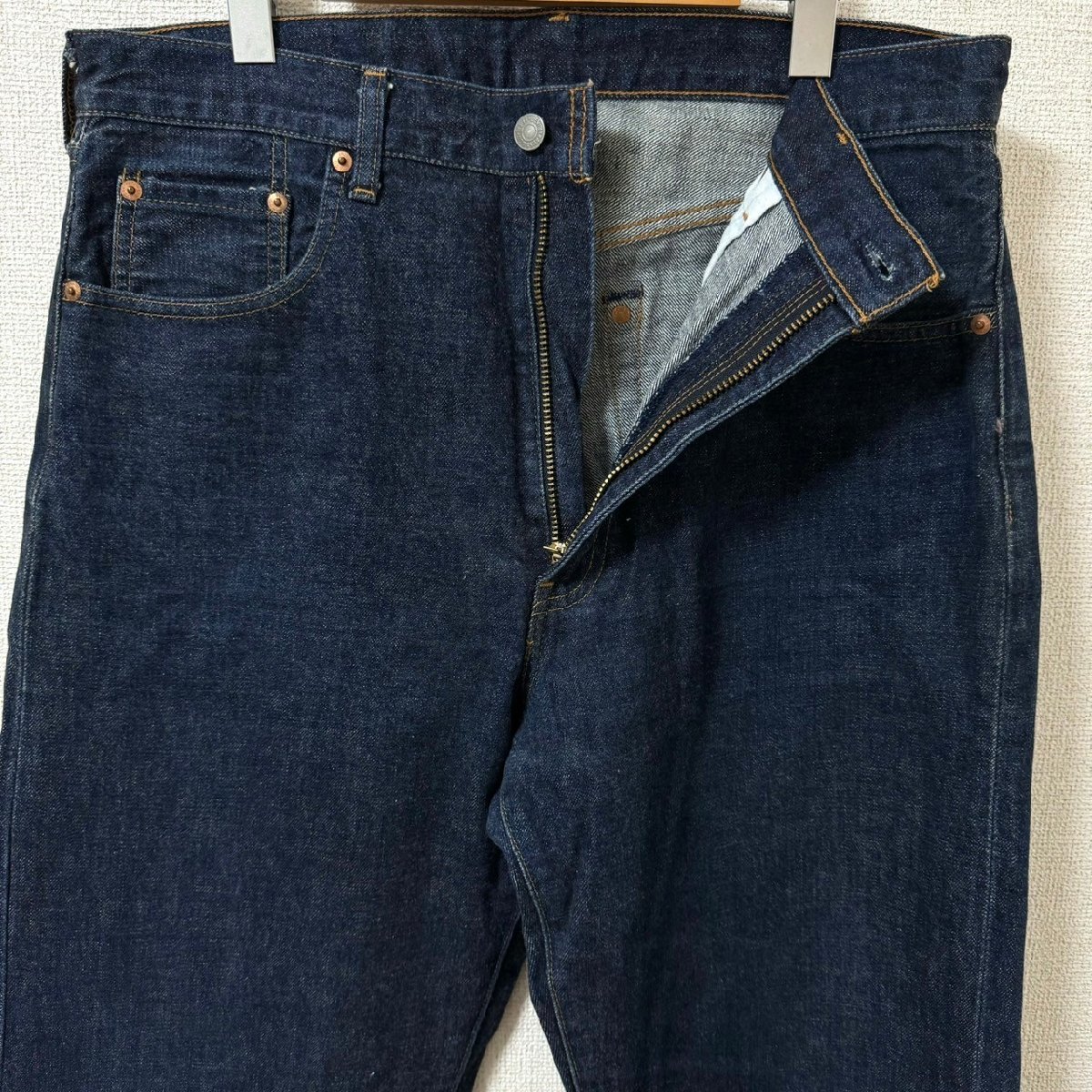 (^w^)b 日本製 LEVI'S リーバイス 504Z デニム ジーパン ヴィンテージ クロージング TALON ジッパー フライ ビッグE 赤耳 濃紺 W36 7960EE_画像5