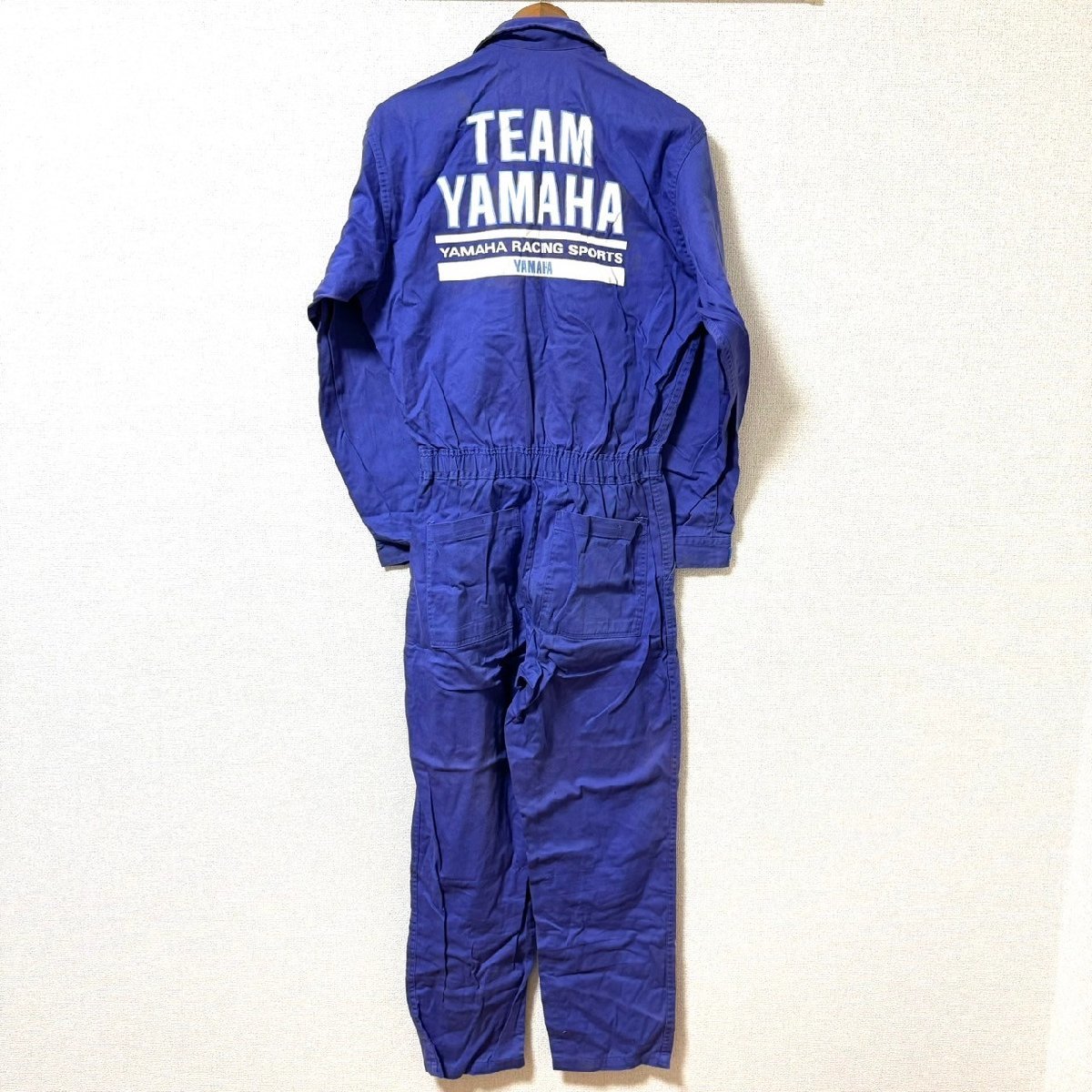 (^w^)b 80s 90s ヴィンテージ TEAM YAMAHA RACING SPORTS チーム ヤマハ レーシング スポーツ ツナギ つなぎ 作業 服 着 バイク 8098EE_画像1