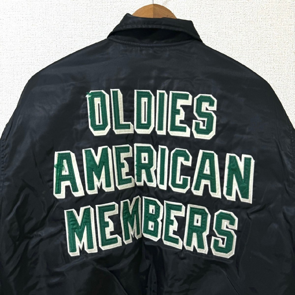 (^w^)b Be Hot ビー ホット OLDIES AMERICAN MEMBERS 80s 90s ヴィンテージ ナイロン ジップアップ ジャケット ブルゾン 黒 M 8092EE_画像5