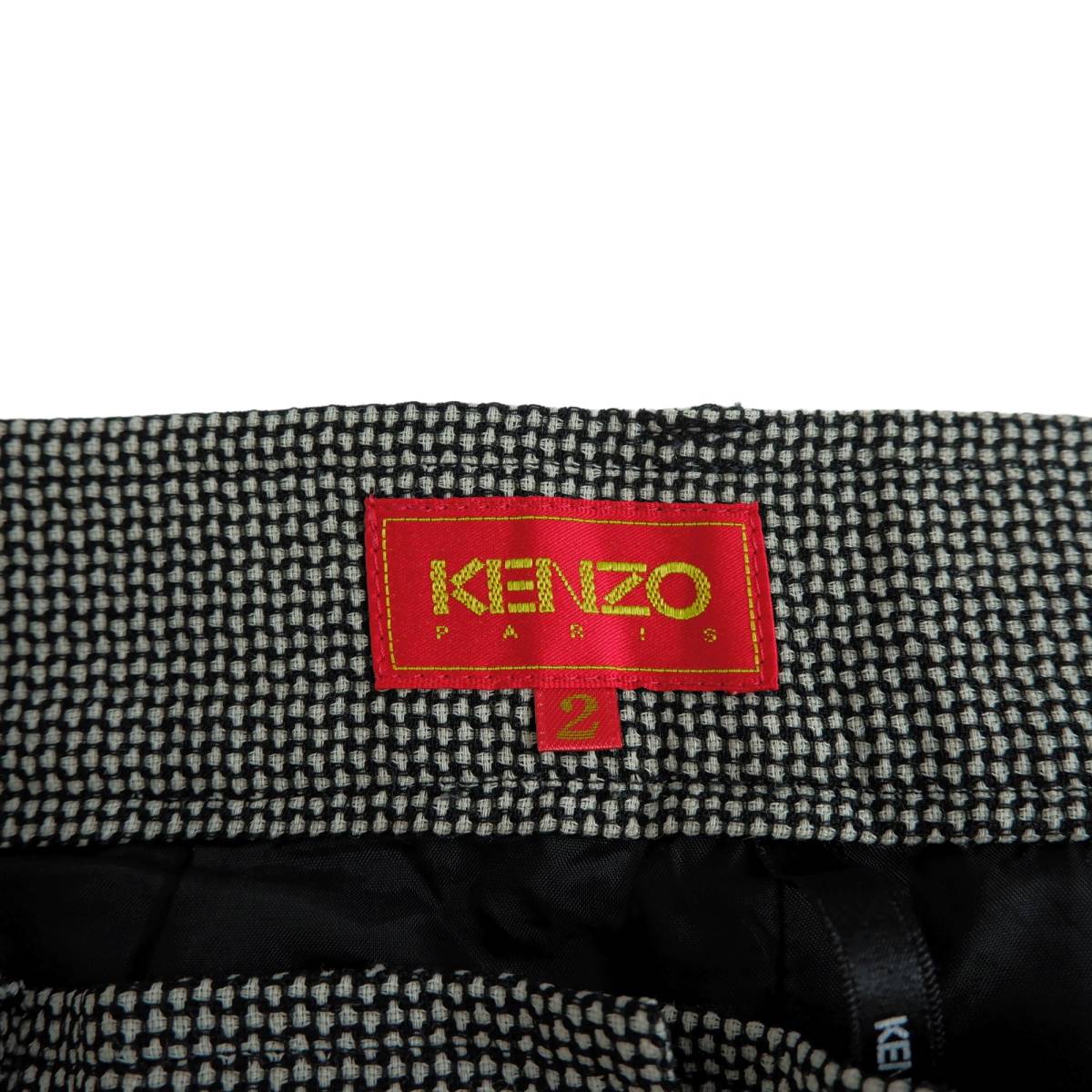 ◆良品 送料無料◆ KENZO ケンゾー テーパード パンツ スラックス 白 黒 レディース 2 M ◆日本製◆ 3983L1の画像7