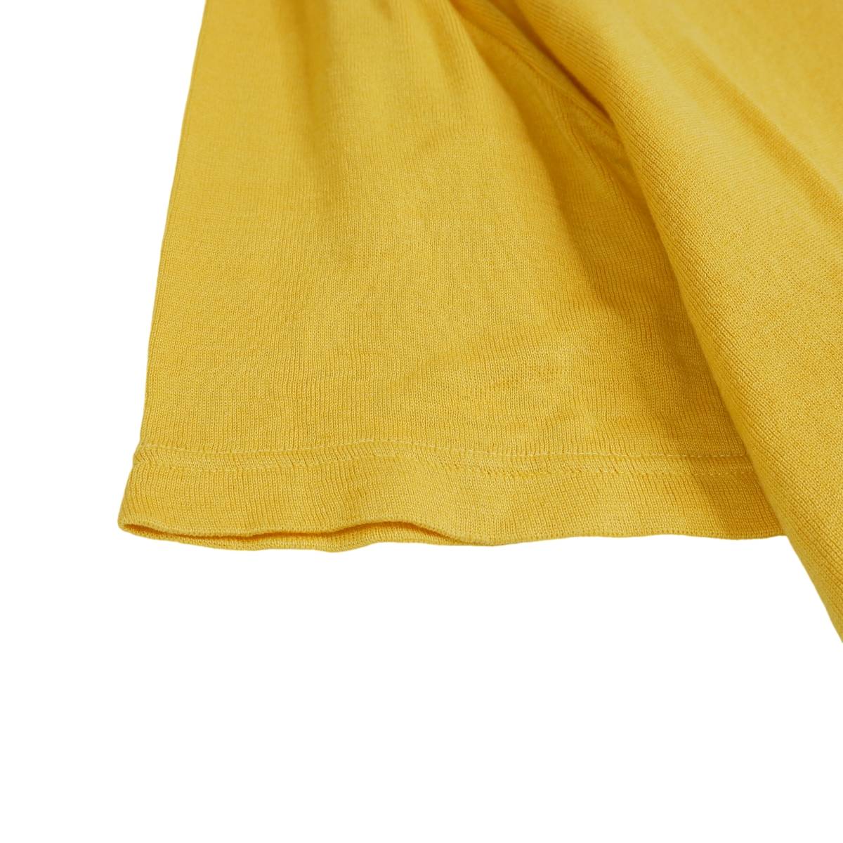 ◆美品 フランス製◆ Letroyes ルトロワ 半袖 コットン ニット カットソー セーター 黄色 レディース 5 ◆送料無料◆ 0674A0
