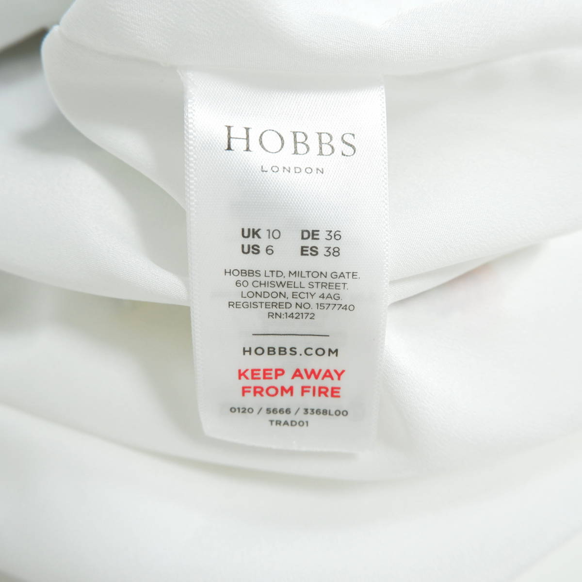 ◆美品 送料無料◆ HOBBS LONDON ホッブス フラワーデザイン カシュクール ノースリーブ ロング ワンピース 白 レディース　1944A0_画像8