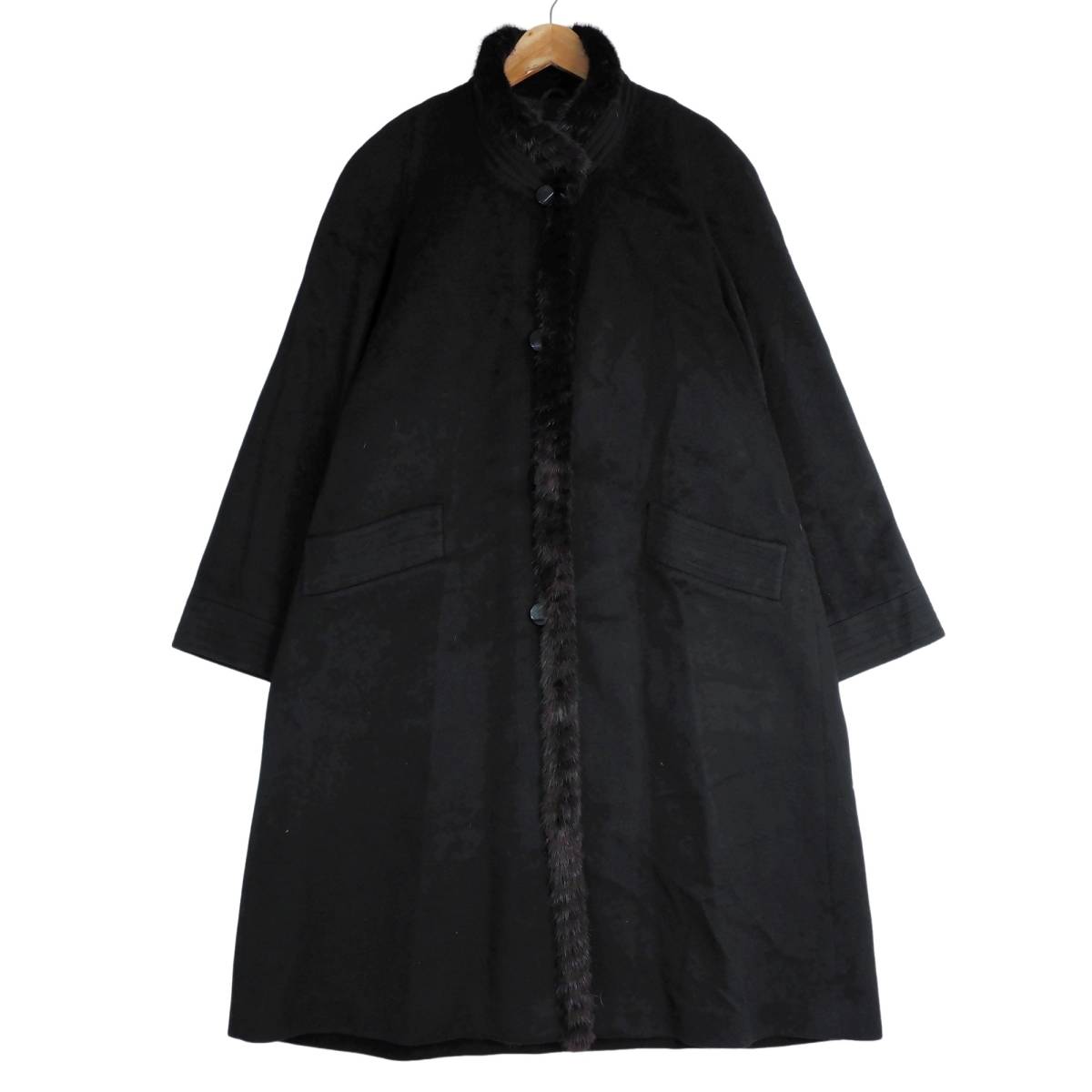 良品 送料無料 京都肩傘協組 カシミヤ 100% × 毛皮 リアルファー 良品 送料無料 京都肩傘協組 カシミヤ 100% × 毛皮 リアルファー