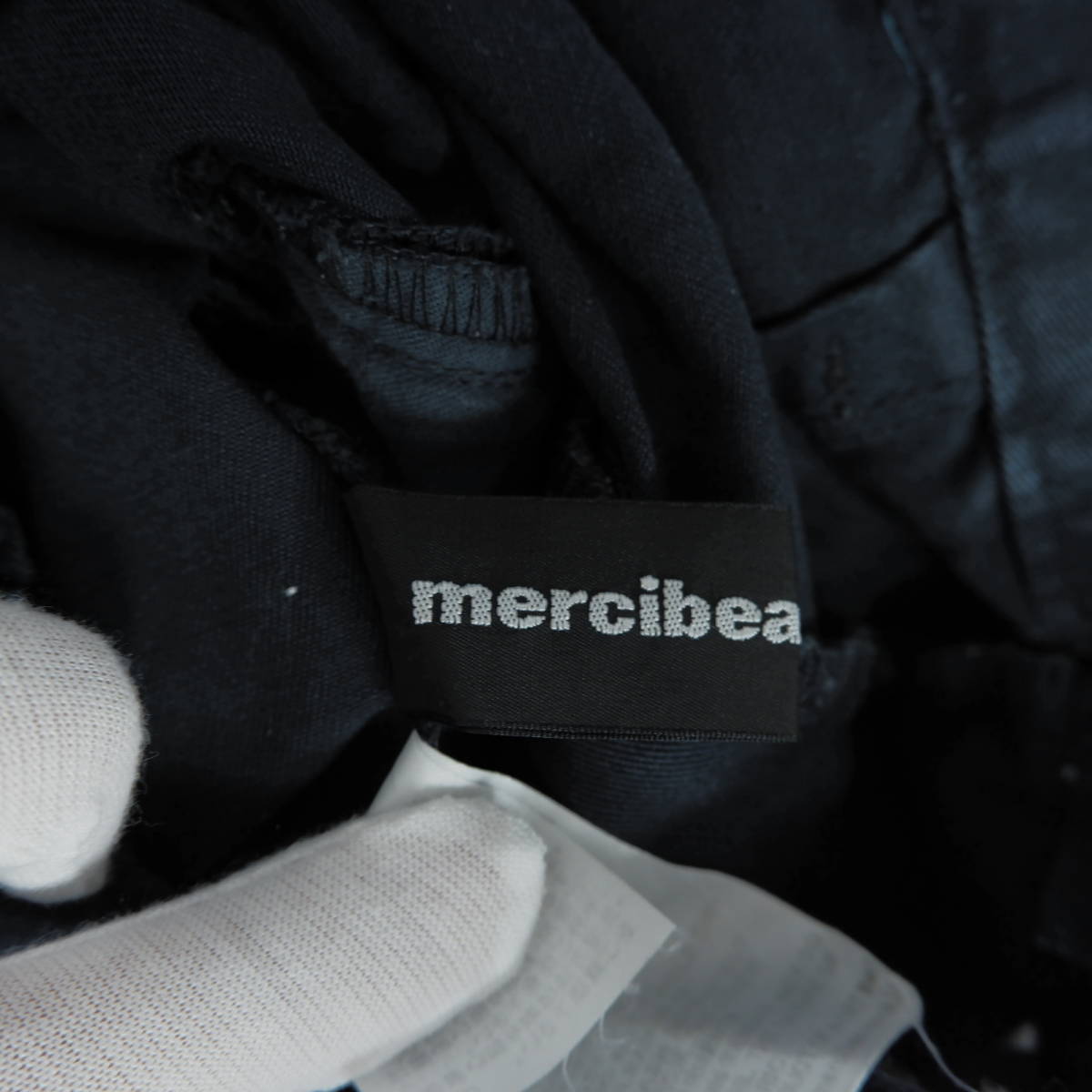 ◆良品 送料無料◆ mercibeaucoup, メルシーボークー コットン ワイド カーゴ パンツ 紺 ネイビー レディース 1　3284A0_画像7