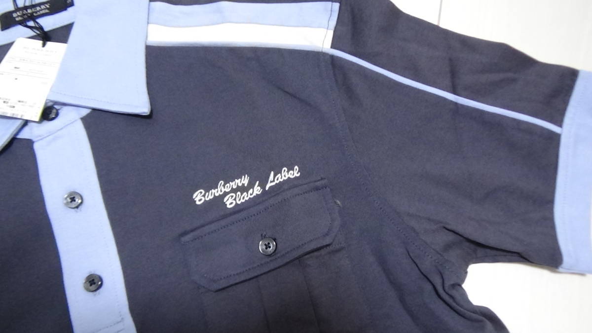 未使用　BURBERRY BLACK LABEL　バーバリーブラックレーベル　半袖ポロシャツ　ホースマーク　トップス　メンズ　L_画像4