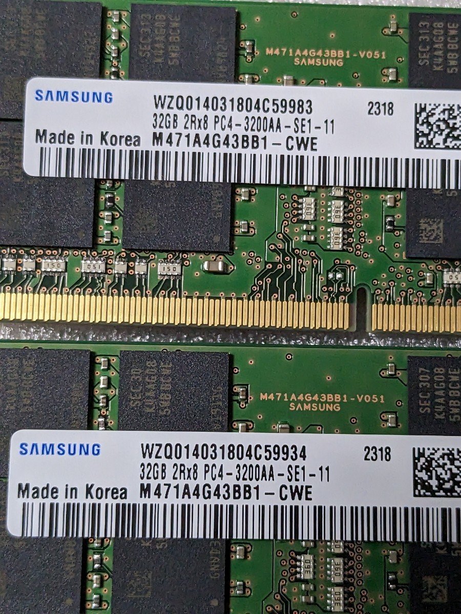 送料無料 ノート用 メモリー　エラー無　合計 64GB　32GB　2枚セット　PC4 - 25600　DDR4 - 3200 その1_画像2