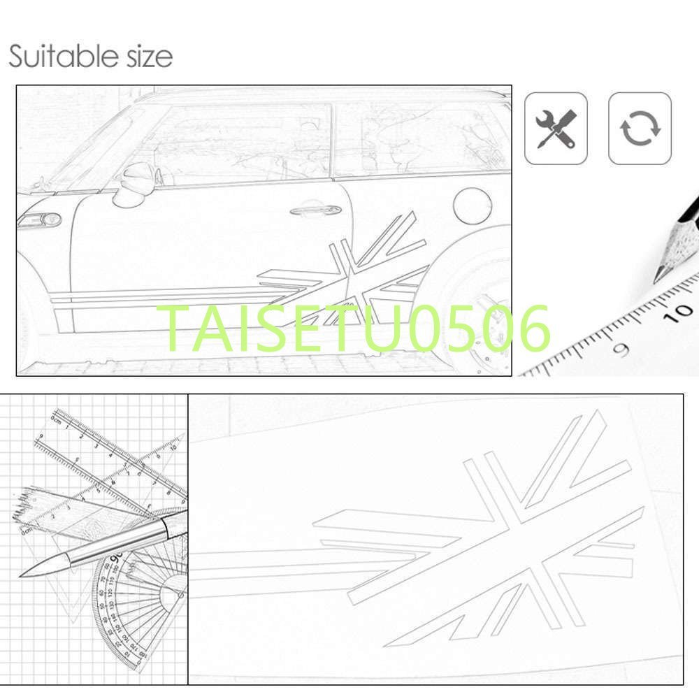 ミニクーパー ステッカー デカール ドアサイド ユニオンジャック R50 R53 F55 F56 R52 R56 R57 R58 R59 R60 R61（色：White）_画像8