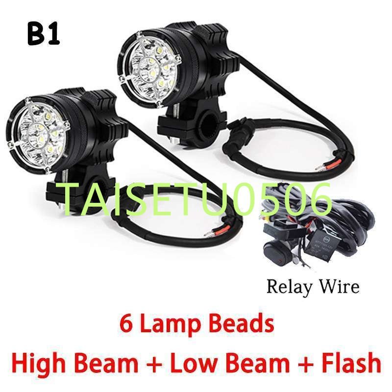 LED MOTO RCYCLE head light 6/9 beads MOTO LED BMW. R1200GS F800 F700GS front bracket MOTO RBIKE cloudiness passing light 