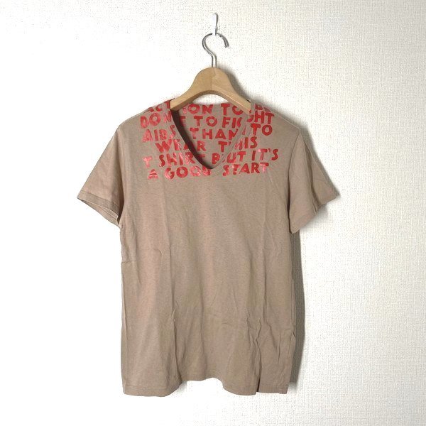 ここのえ / Martin Margiela マルタンマルジェラ エイズ VネックTシャツ S ブラウン 茶 半袖Tシャツ_画像1