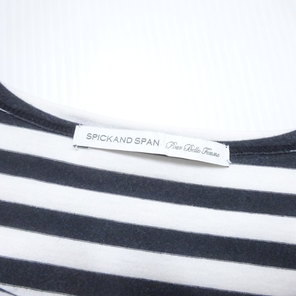 Spick ＆ Span スピック＆スパン ボーダーカットソー ホワイト 白 トップス 5分袖 半袖_画像5