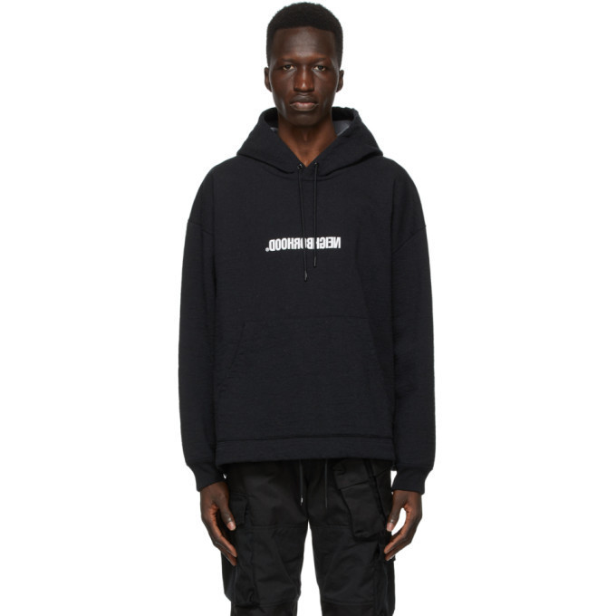 NEIGHBORHOOD ネイバーフッド NYCO 逆ロゴ パーカー NC-HOODED LS ビッグシルエット M ブラック 黒 ロゴ プルオーバー 反転 リバース_画像7