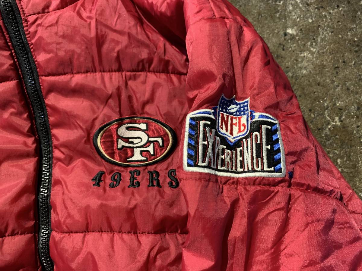 90s PRO PLAYER NFL 49ers Puffer Jacket リバーシブル 1990s パフジャケット 中綿_画像7