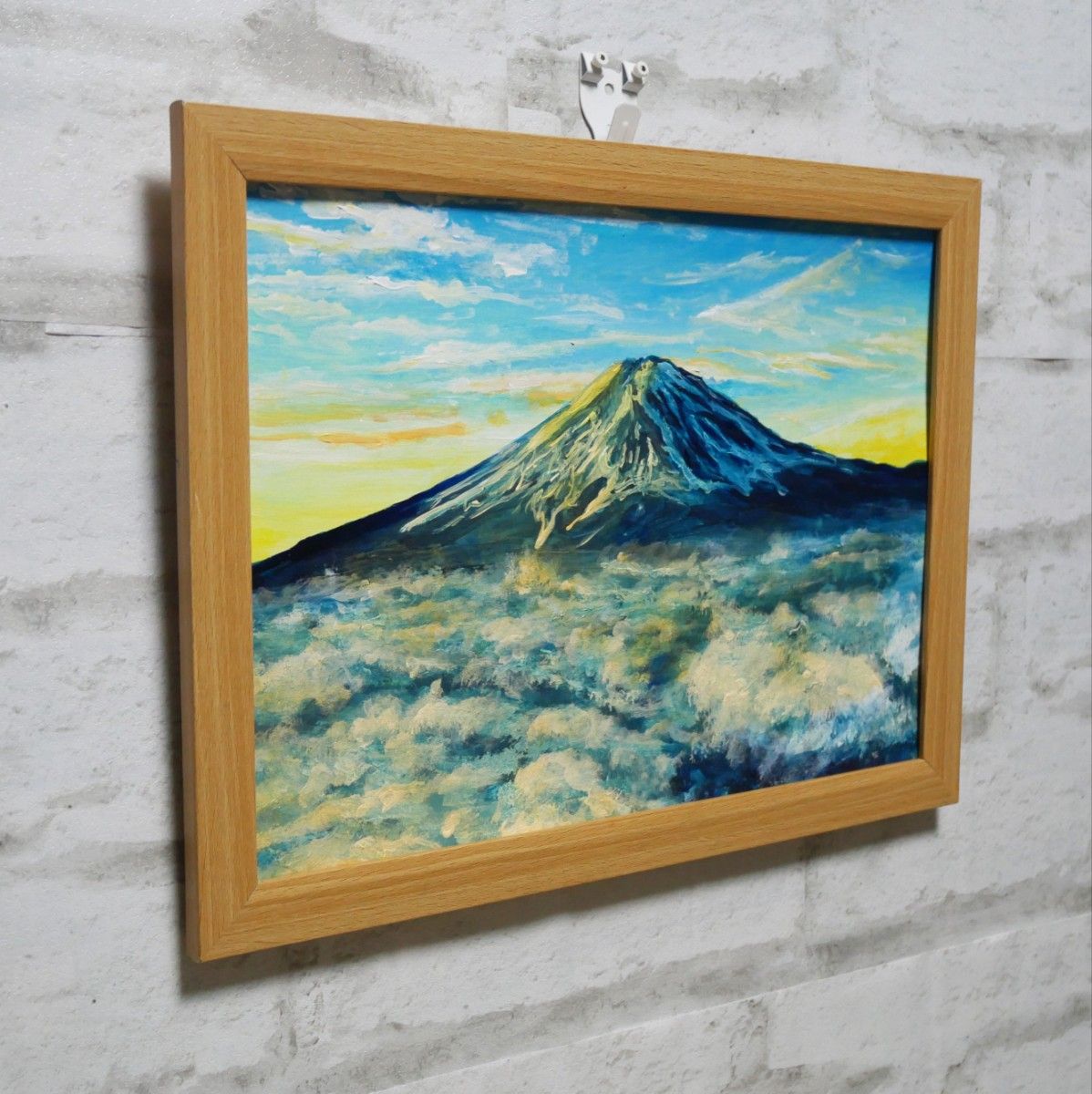 油絵 油彩 油彩画 絵 絵画 【朝の富士山】