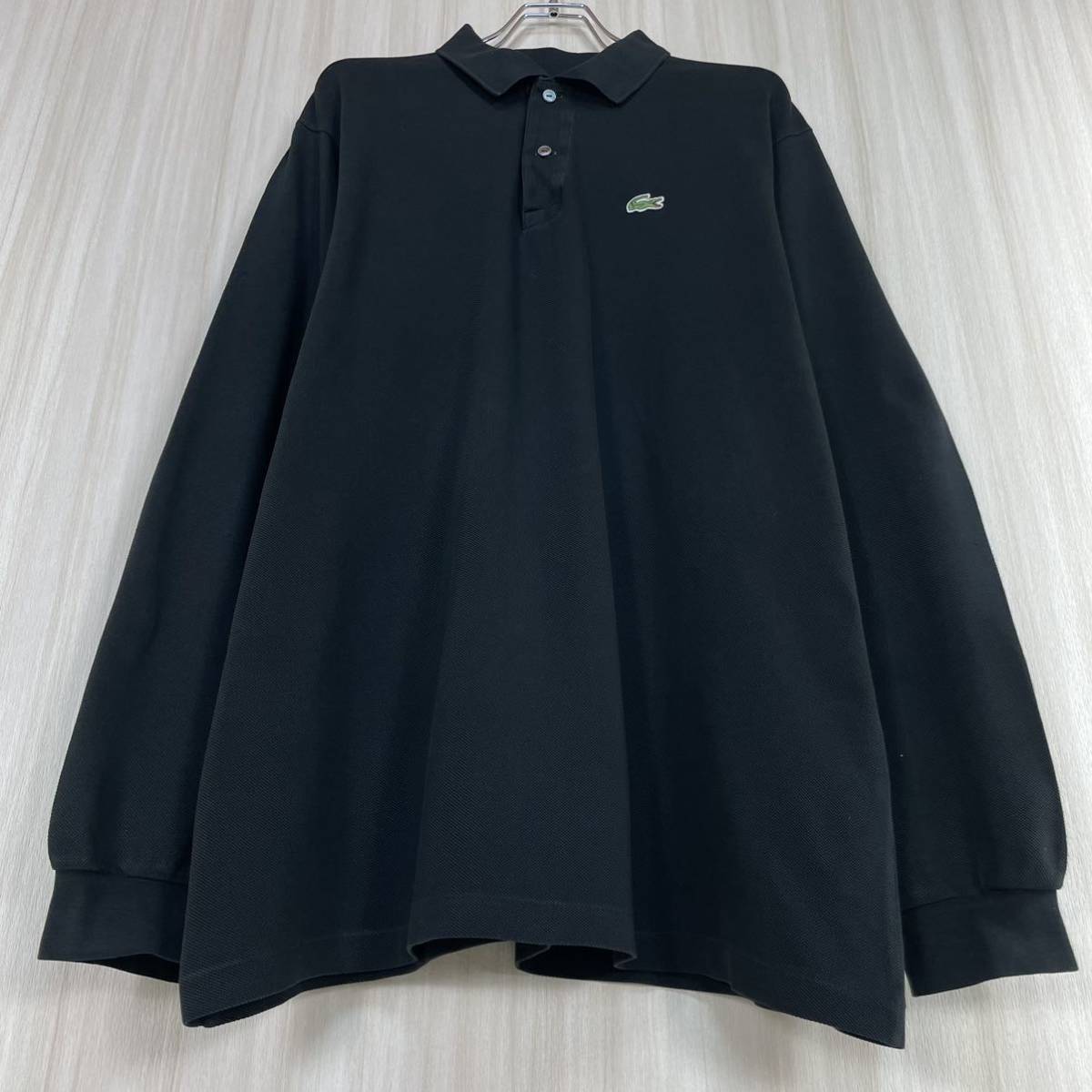 フランス製】LACOSTE フレラコ 鹿の子 長袖ポロシャツ ブラック フランス製】LACOSTE フレラコ 鹿の子 長袖ポロシャツ ブラック