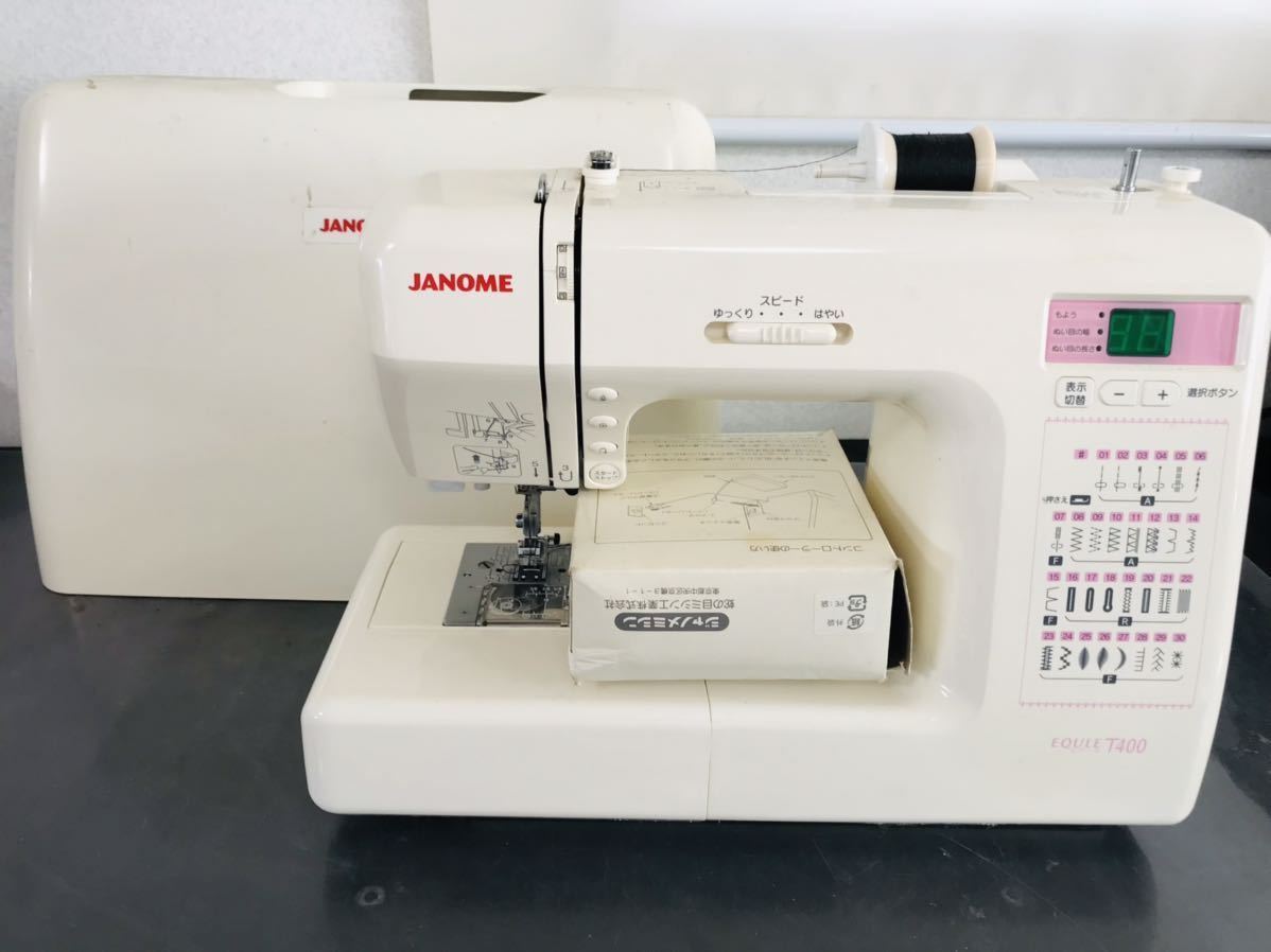 JANOME ジャノメ コンピューターミシンEQULE エクール T400 843型 通電OK 現状品 A41A_画像1