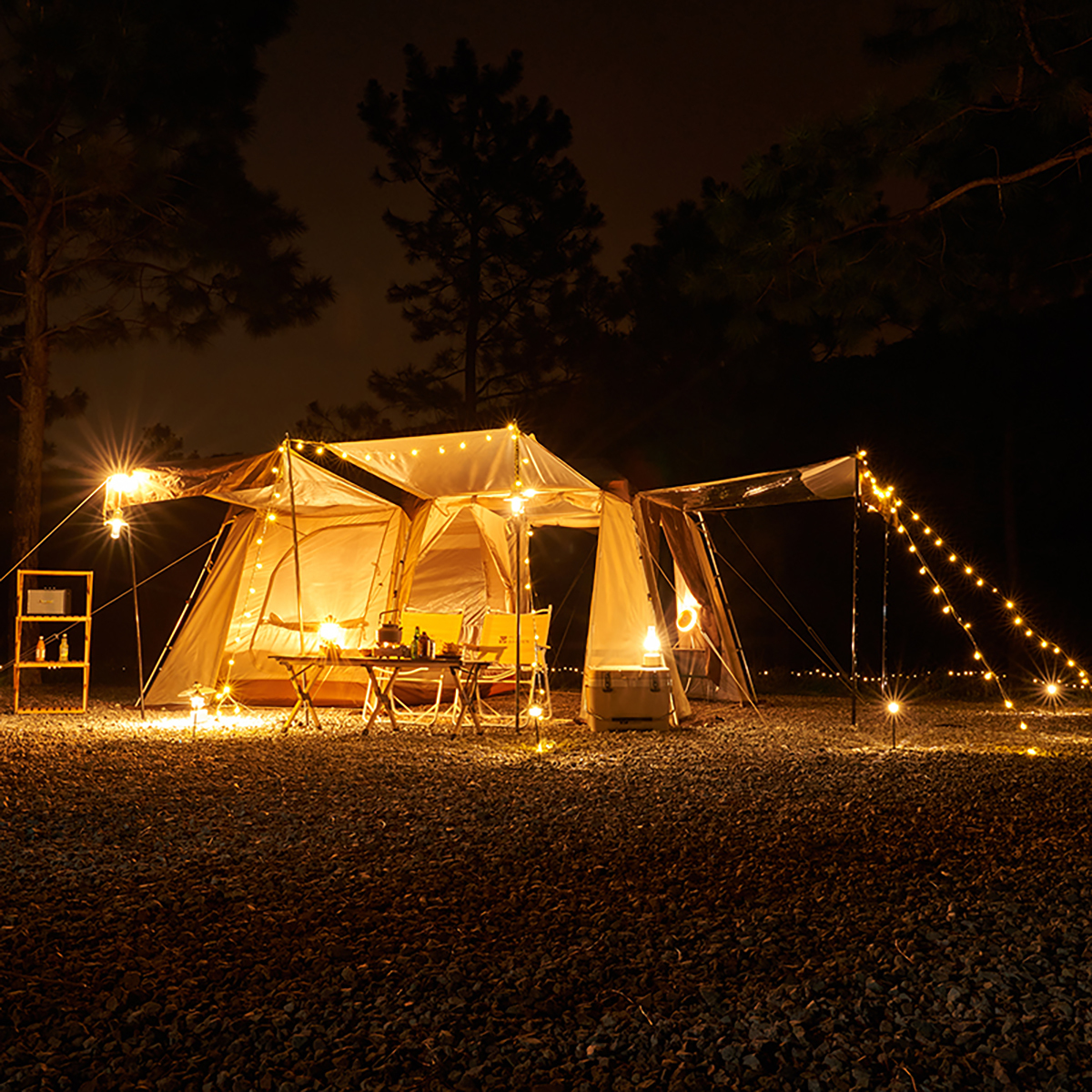 MOBI GARDEN テント 4人用 二重層PU耐水圧3000mm シルバーコーティングUPF50+ 紫外線防止 自動クイックテント ファミリーキャンプ サンド色_画像10
