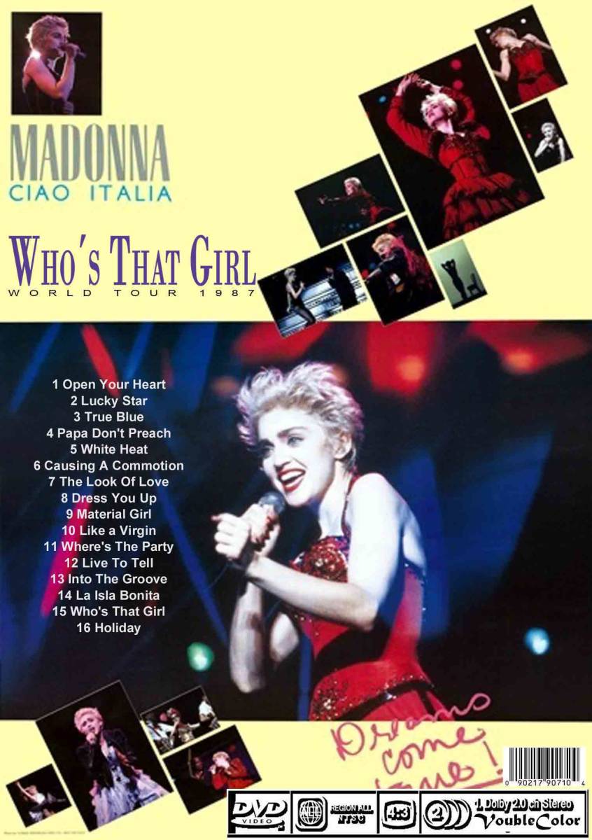 5 マドンナ 1987イタリア Who's That Girl Madonna DVD_画像2