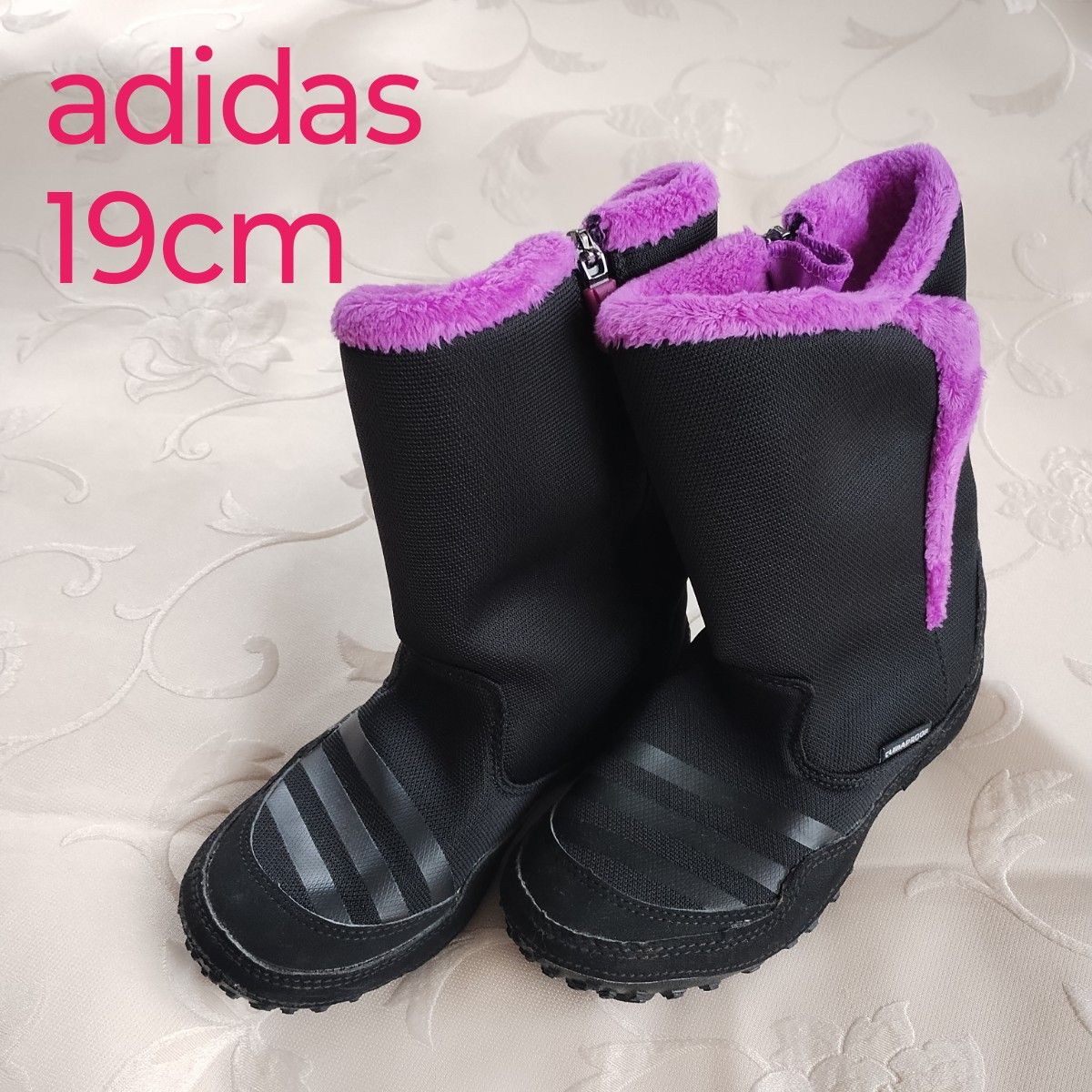 中古 アディダス adidas キッズ 19ｃｍ ブーツ スノーブーツ 冬靴 子供