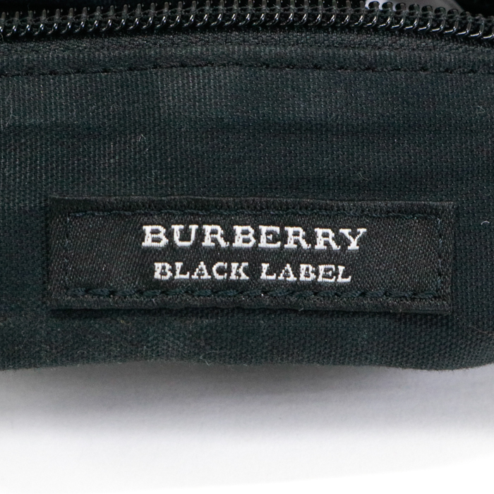 バーバリー BURBERRY ショルダーバッグ レザー ナイロン チェック柄 肩掛け 斜めかけ ブラックレーベル 中古 maw11051_画像9