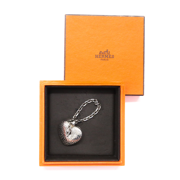  Hermes HERMES кольцо для ключей серебряный SV 925 в форме сердечка H Logo аксессуары женский серебряный б/у mal25018