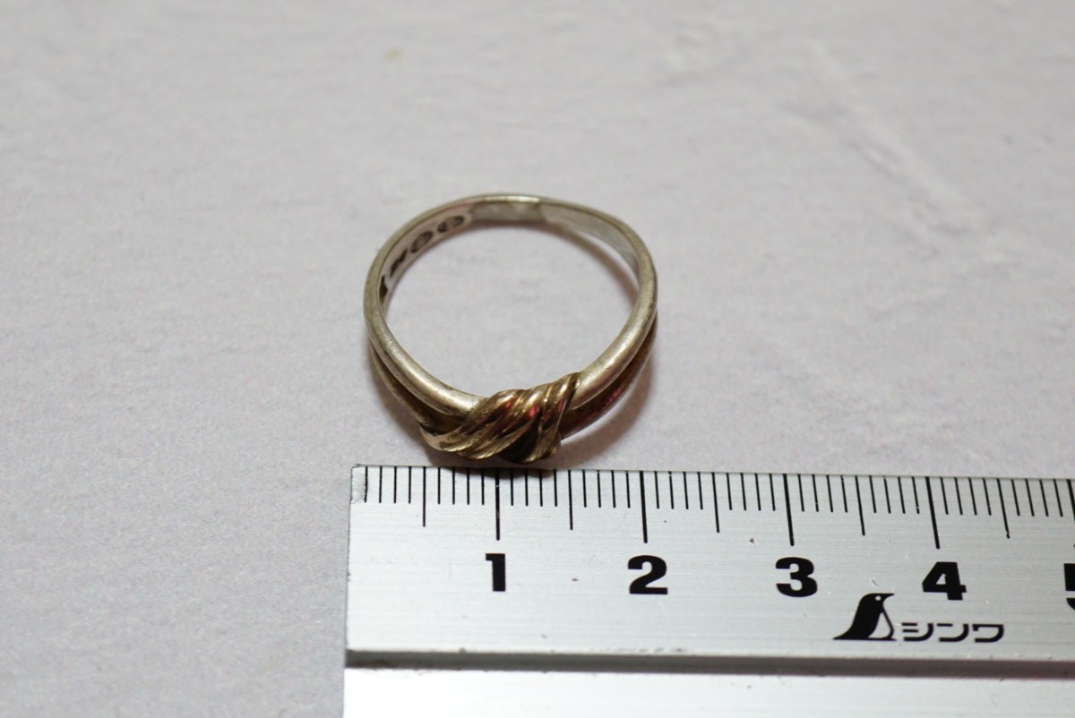 1148 10金 シルバー 海外製 リング 指輪 約17号 ヴィンテージ アクセサリー SILVER 925 K10刻印 ビンテージ アンティーク 装飾品_画像8