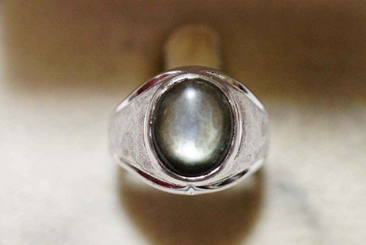 1308 海外製 シェル 貝 シルバー リング 指輪 約20.5号 ヴィンテージ アクセサリー STERLING刻印 アンティーク 装飾品_画像1
