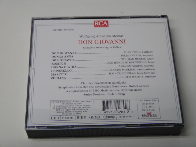 【510】☆3CD☆Mozart:Don Giovanni :Rafael Kubelik/Bavarian Radio Symphony Orchestra ☆_画像3