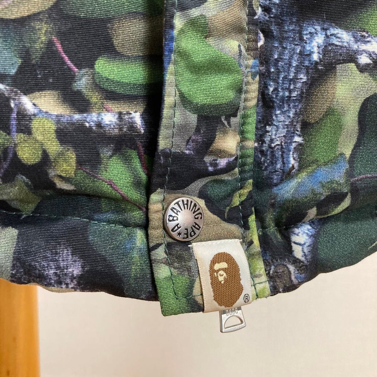 A BATHING APE エイプ　リアルツリー　カモフラ ダウンベスト 迷彩 ベスト　S 総柄　　レディース　キッズ