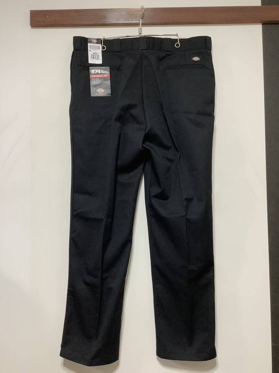 U-1160 タグ付き Dickies ディッキーズ 874 オリジナルフィット チノパン カラーパンツ W44 ブラック ビッグサイズ_画像2