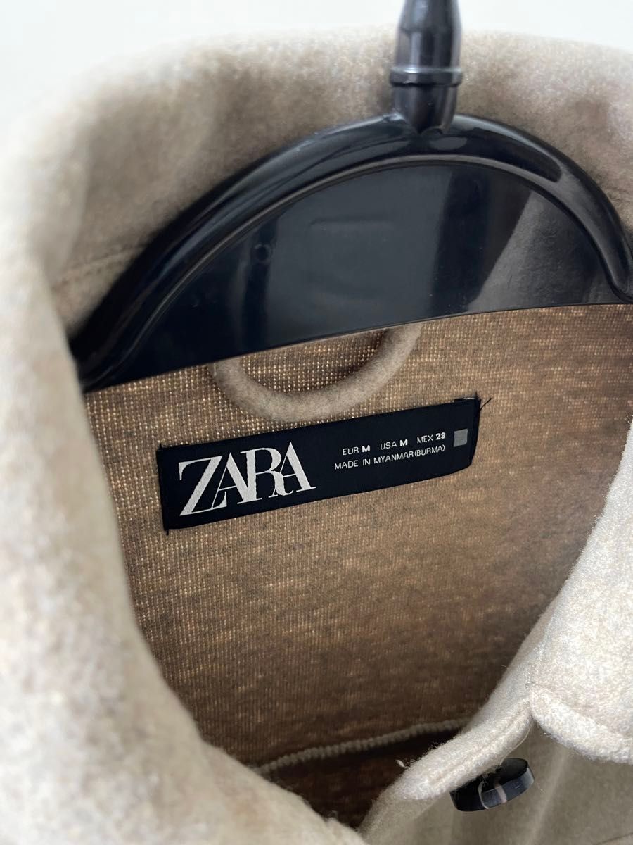 【良品】ZARA ザラ Mサイズ ジャケット ベルト付 コート ベージュ m 9〜11号　ジャケットコート