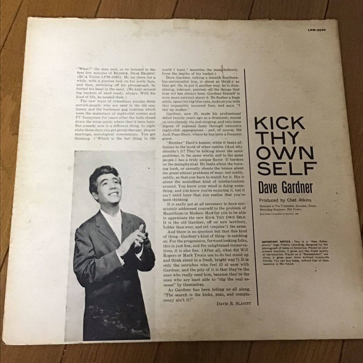 US盤 LP MONO / Brother Dave Gardner / Kick Thy Own Self_画像2