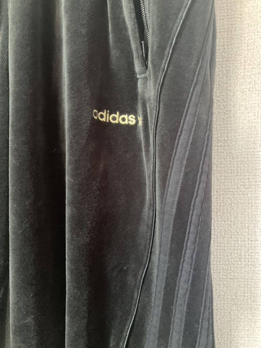 adidas アディダス ベロア セットアップ ブラック 2XL ゆるだぼ adidas アディダス ベロア セットアップ ブラック 2XL ゆるだぼ