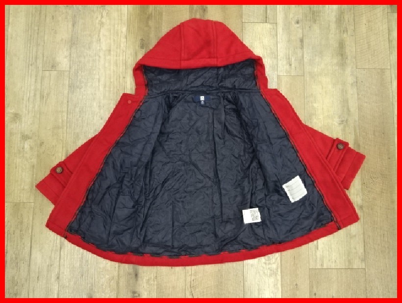 2401★SM-1044★ユニクロ UNIQLO キッズ ダッフルコート 110cm レッド 中古品_画像6