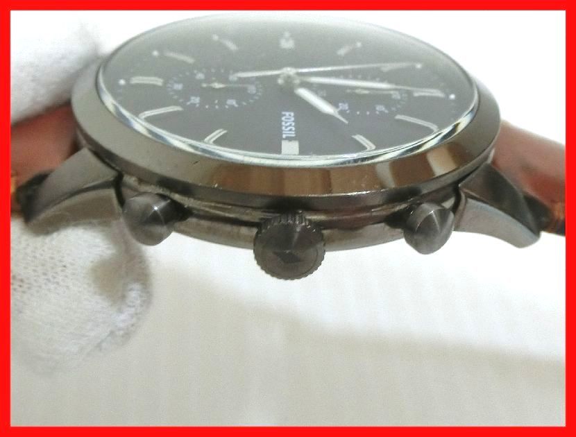 2401*F-1586*FOSSIL Fossil FS5522 11911 wristwatch quartz chronograph face black used 