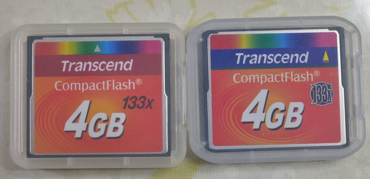 中古【同梱可】トランセンド Transcend CF コンパクトフラッシュ 4GB 133x X 2個 ケース付き_画像3