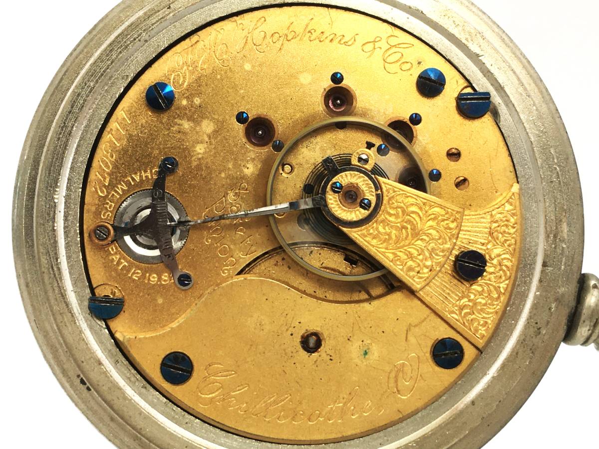1891年製◆ILLINOIS F.H.Hopkins&Co. CHILLICOTHE,O. 大型18S 15石 Gr,60 イリノイ大型懐中時計◆_画像3