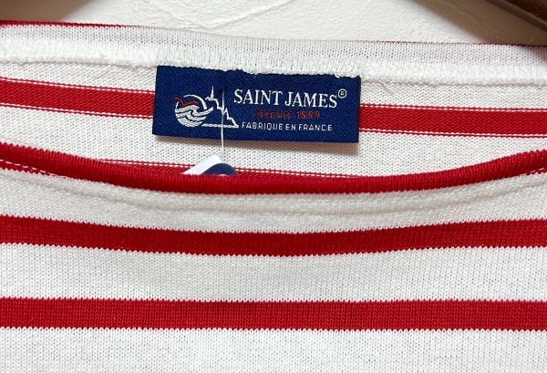 セントジェームス T6サイズ ウエッソン ボーダー 長袖 Tシャツ NEIGE/TULIPE 白/赤 ホワイト/レッド SAINT JAMES OUESSANT BORDER_画像2