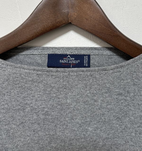 セントジェームス ウエッソン 無地 T6サイズ 長袖 Tシャツ カットソー GRIS 杢グレー SAINT JAMES OUESSANT SOLIDの画像3