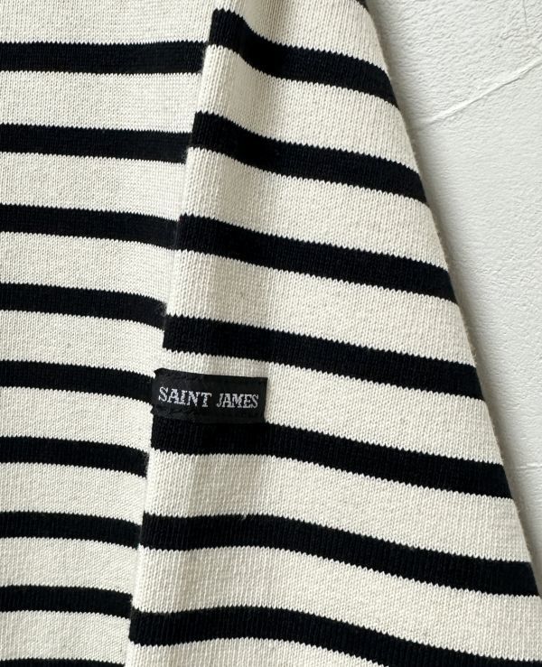 セントジェームス T1サイズ ウエッソン ボーダー 長袖 Tシャツ カットソー ECRU/NOIR 生成/黒 SAINT JAMES OUESSANT BORDER