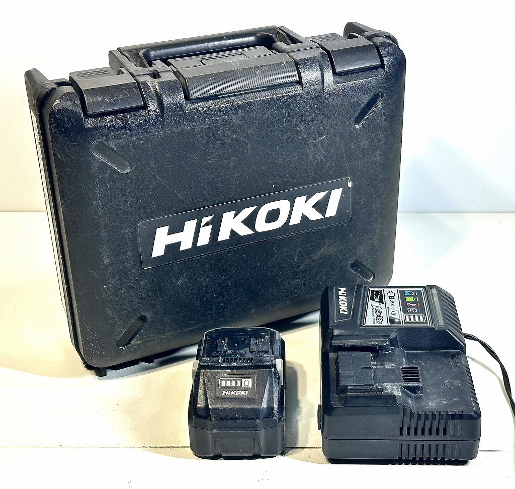 中古電動工具3点 HiKOKI(ハイコーキ) 急速充電器 UC18YDL、バッテリー BSL36B18、ドライバー プラケース WH36DA用_画像1