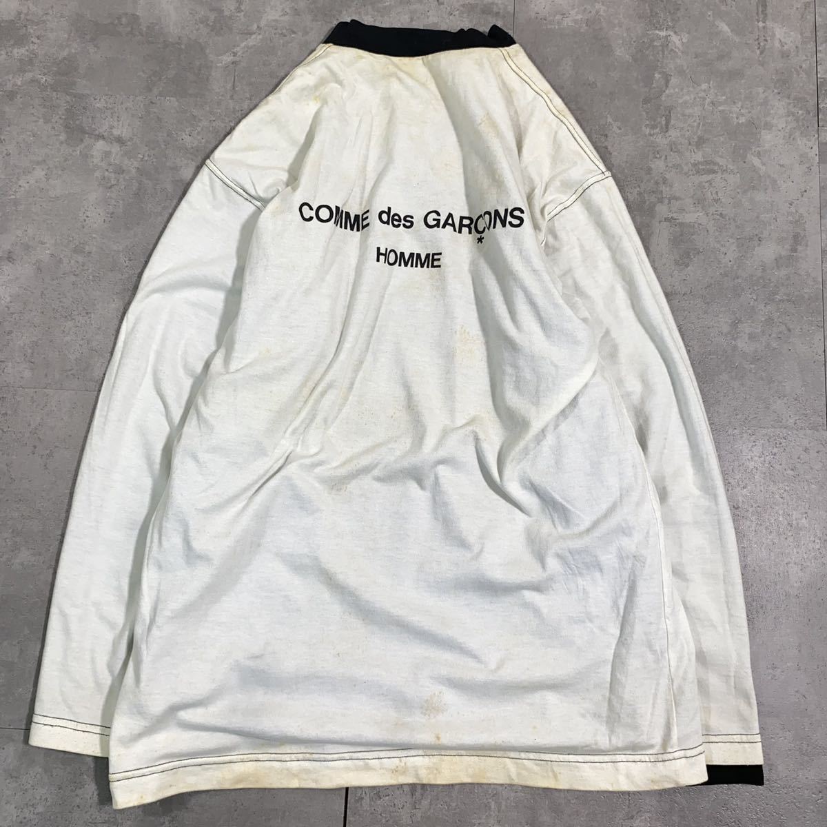 希少　COMME des GARCONS HOMME コムデギャルソンオム■90s AD1995 田中オム■ロゴ リバーシブル■長袖Tシャツ■アーカイブ ヴィンテージ_画像1