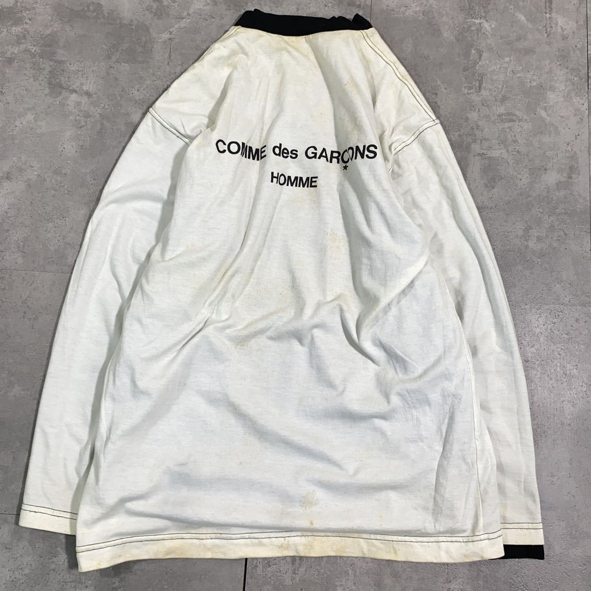 希少　COMME des GARCONS HOMME コムデギャルソンオム■90s AD1995 田中オム■ロゴ リバーシブル■長袖Tシャツ■アーカイブ ヴィンテージ_画像5