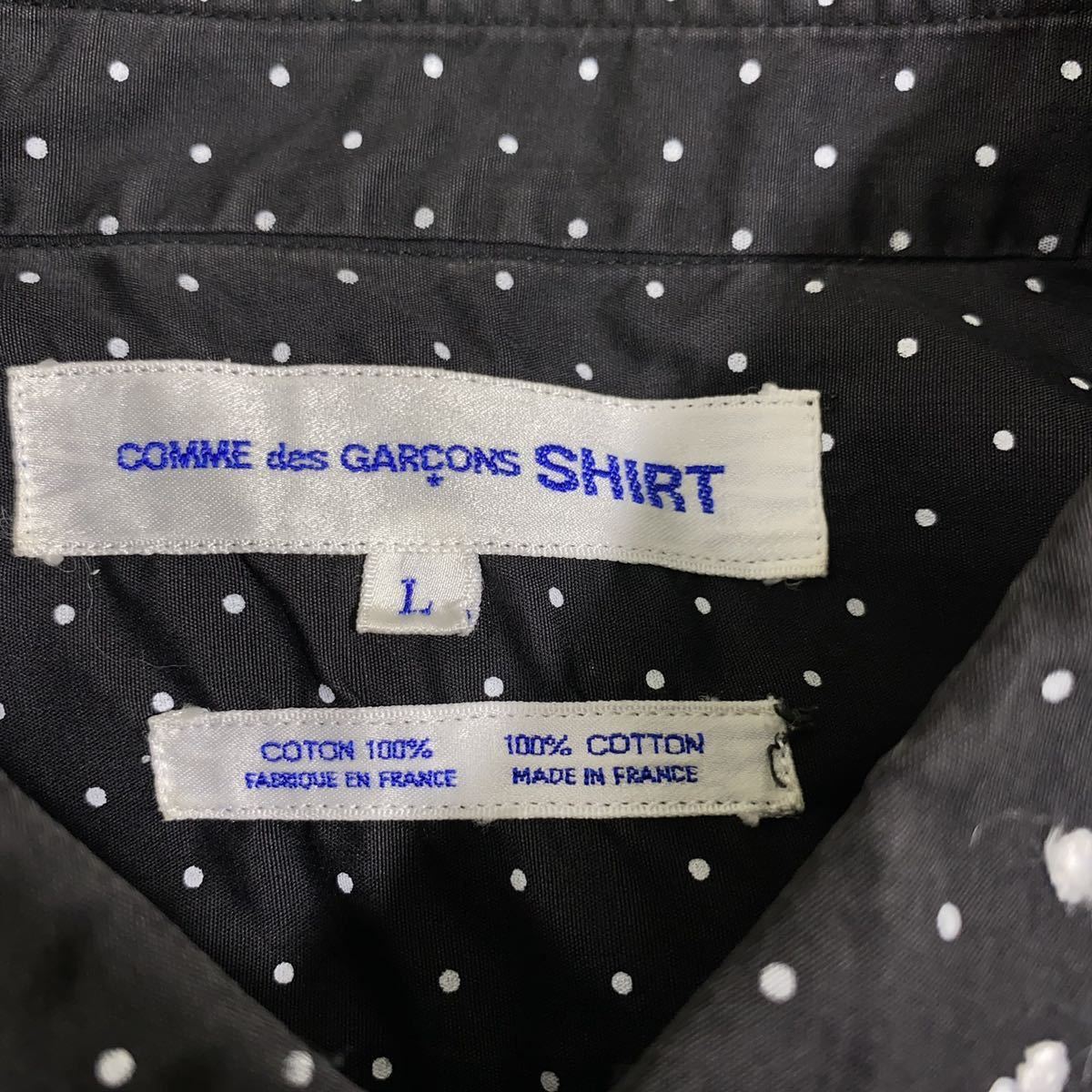 超希少　COMME des GARCONS SHIRT コムデギャルソンシャツ　■刺繍タグ 80s 川久保玲　■ドット 刺繍　■長袖シャツ　■ヴィンテージ_画像3